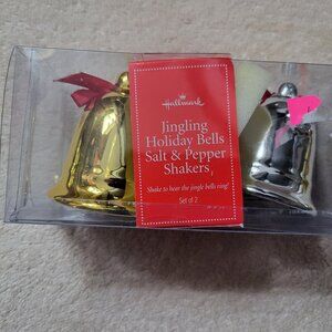 Hallmark jingling holiday bells salt pepper shakers Christmas collectible decor